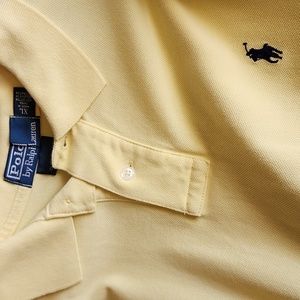 POLO RALPH LAUREN BRIGHT YELLOW WITH NAVY LOGO XL MEN'S POLO SHIRT